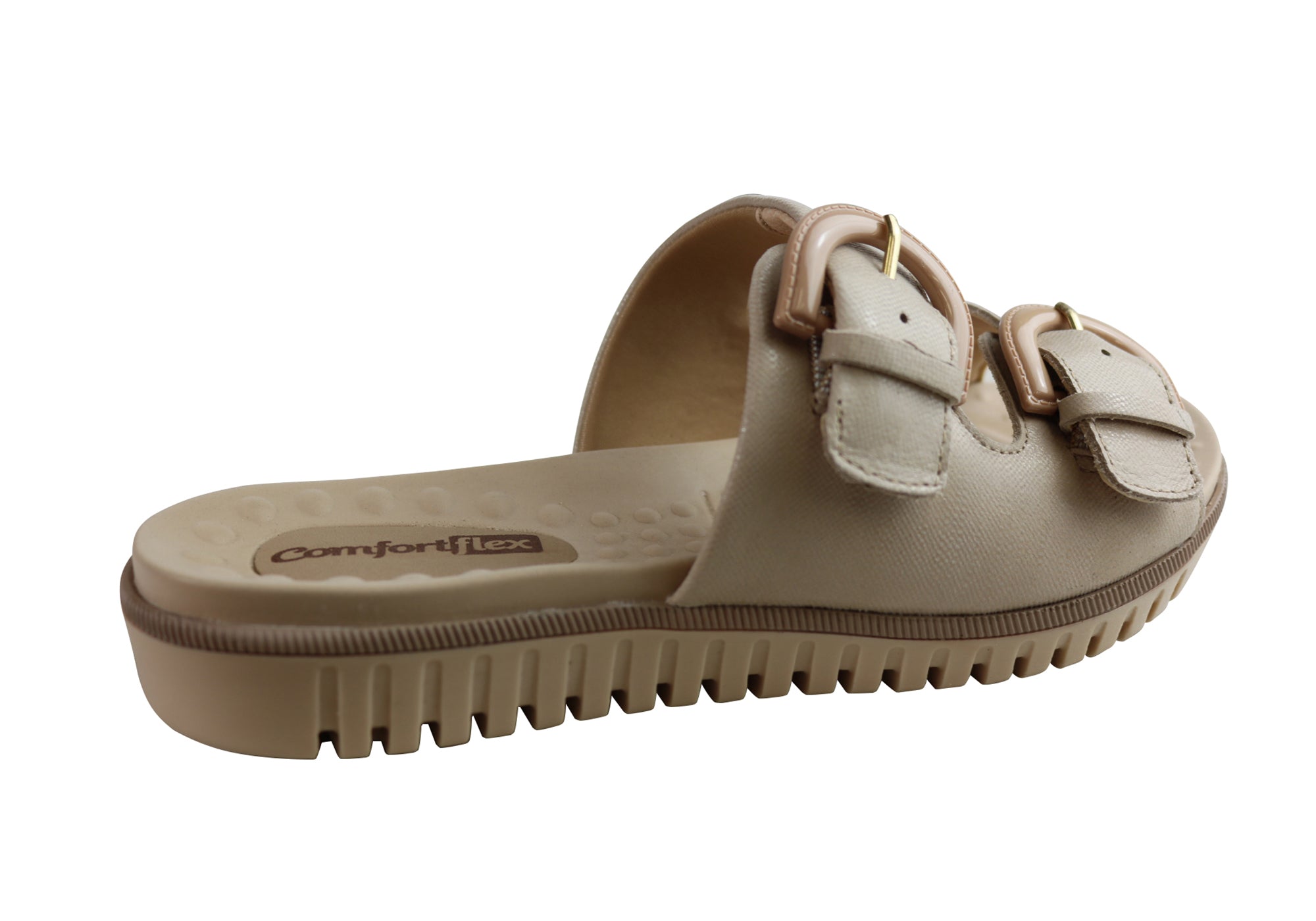 Comfortflex Womens Leather Slides Sandals Made In Brazil