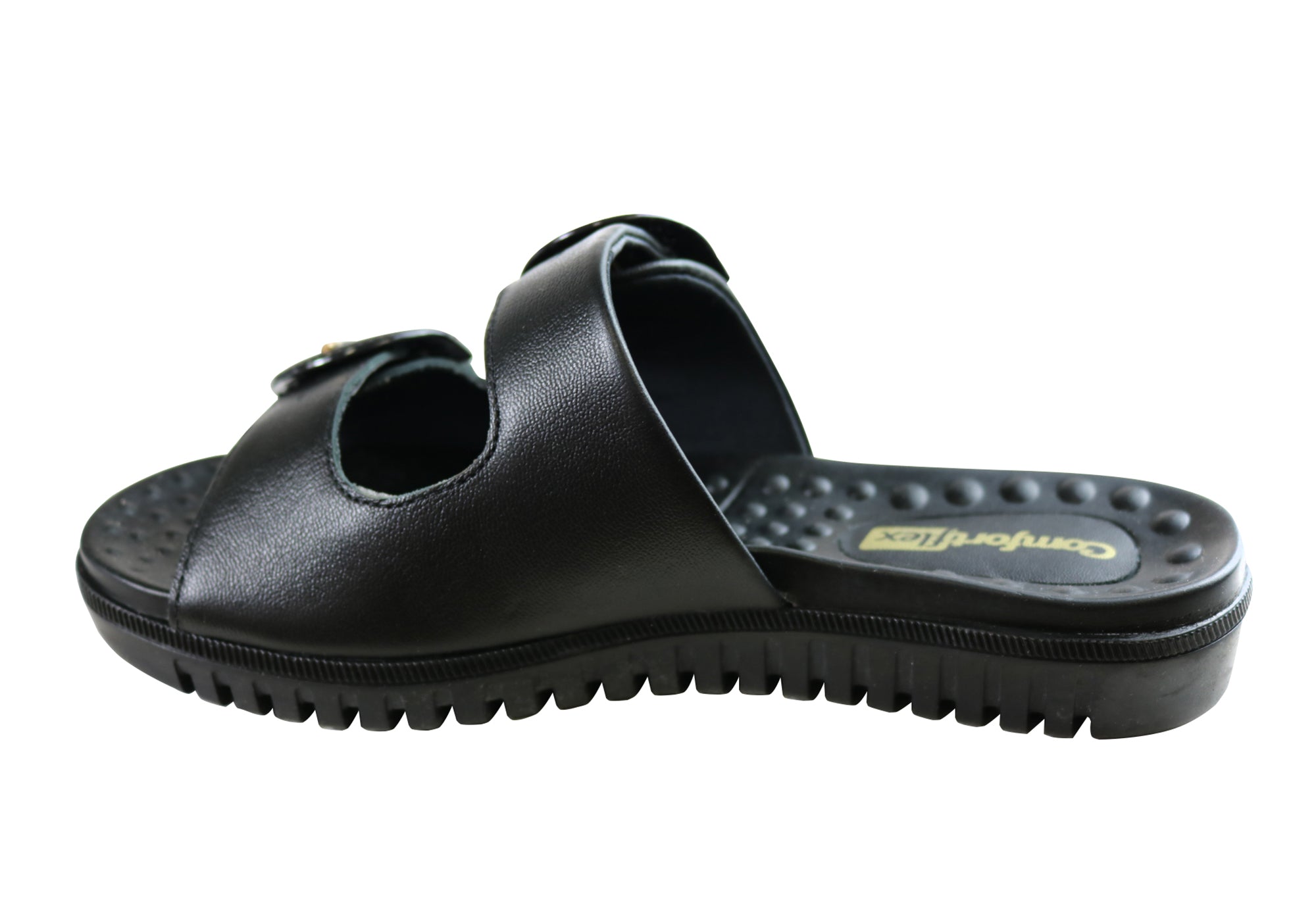 Comfortflex Womens Leather Slides Sandals Made In Brazil