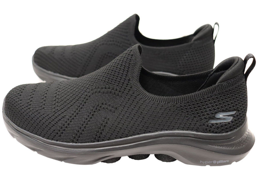 Skechers Womens GOwalk 7 Amina Comfortable Black Slip On Shoes