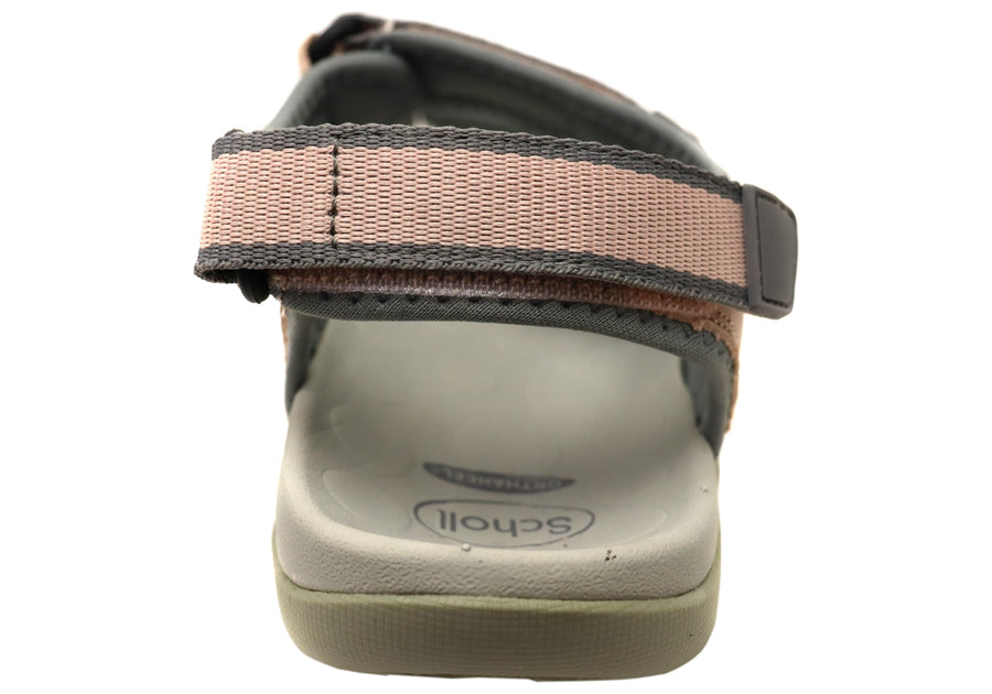 Scholl Orthaheel Bribie Womens Leather Adjustable Supportive Sandals