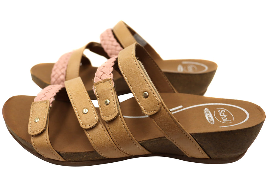 Scholl Orthaheel Jane Womens Comfortable Wedge Slides Sandals