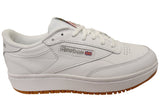 Reebok Club C Double Womens Comfortable Leather Lace Up Sneakers