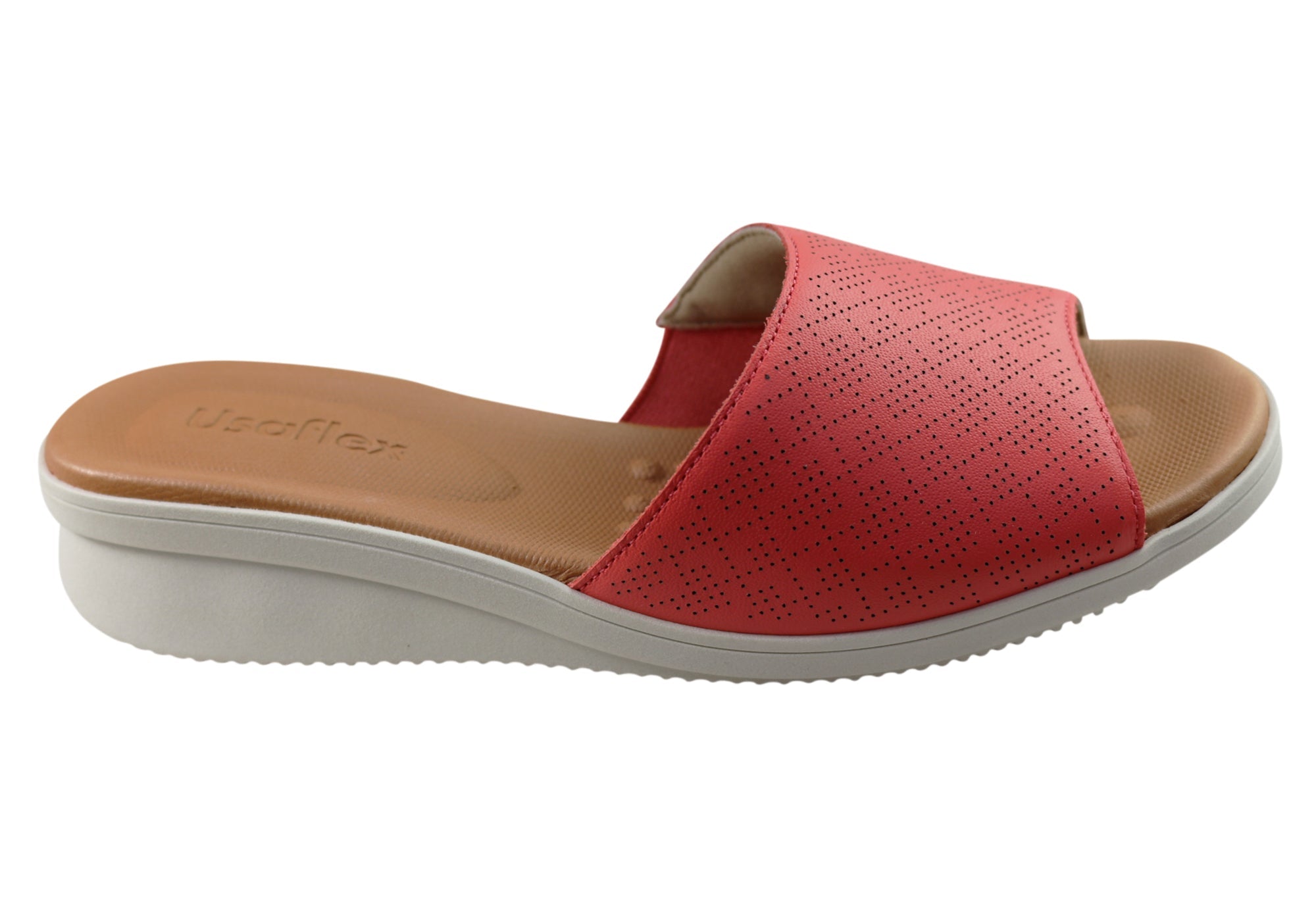 Usaflex Sunrise Womens Comfort Leather Slides Made In Brazil
