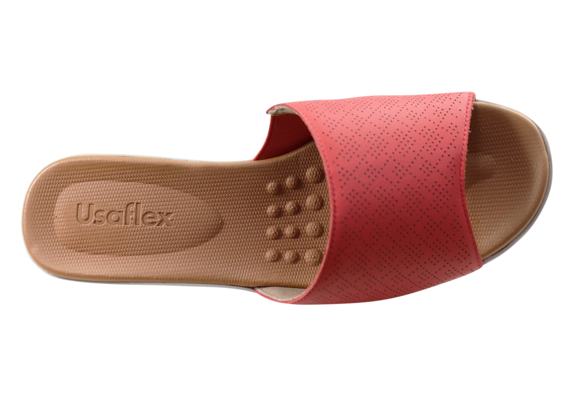 Usaflex Sunrise Womens Comfort Leather Slides Made In Brazil