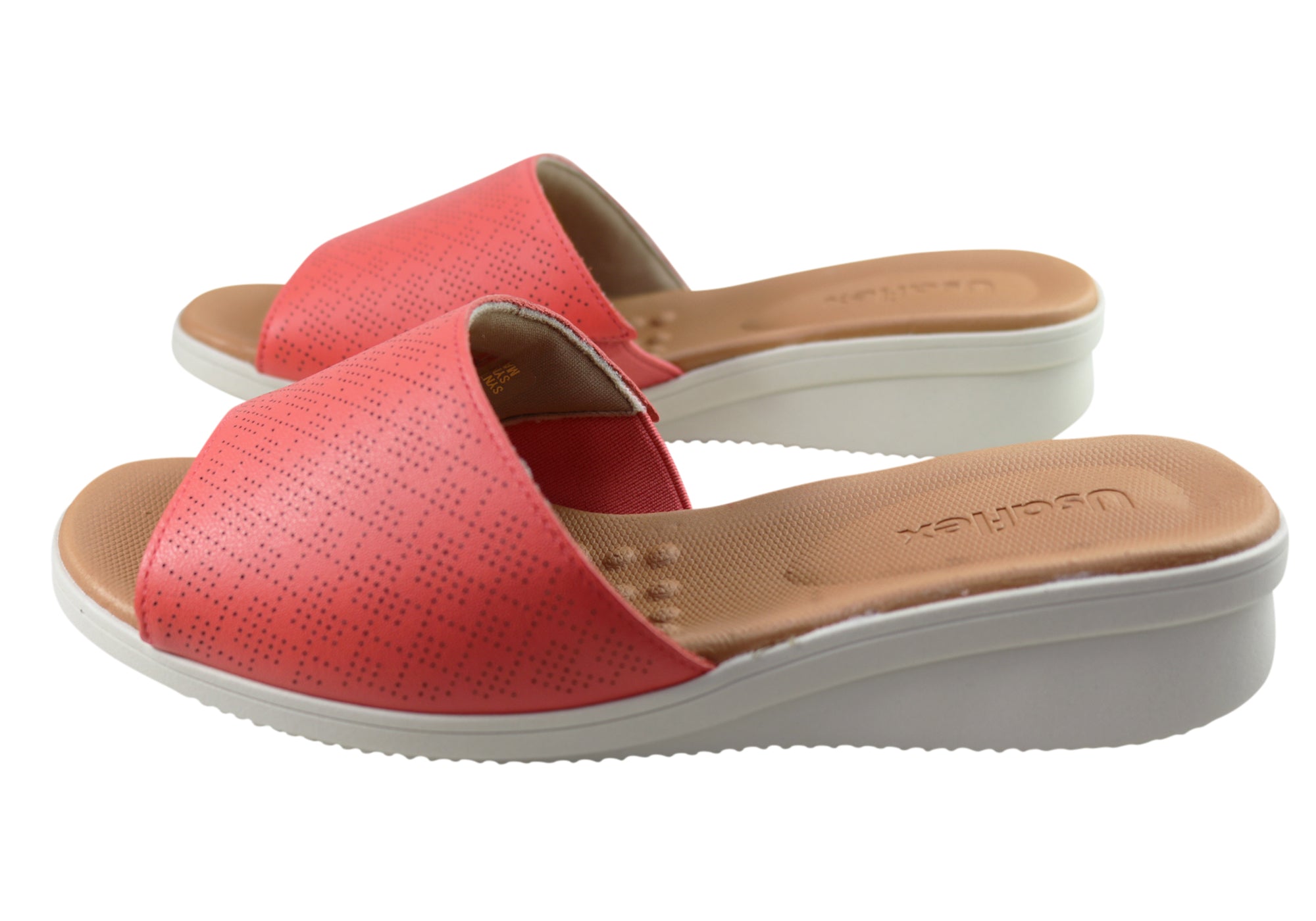 Usaflex Sunrise Womens Comfort Leather Slides Made In Brazil