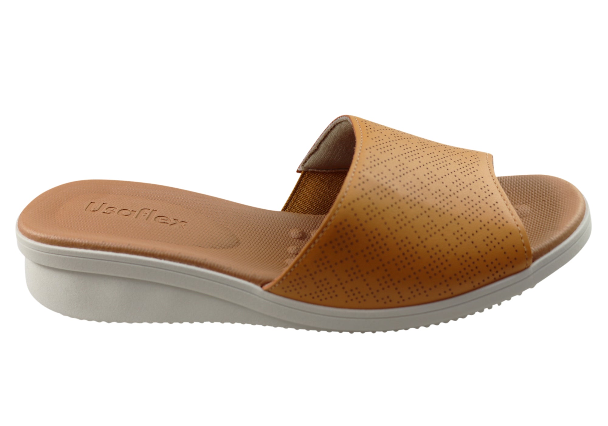 Usaflex Sunrise Womens Comfort Leather Slides Made In Brazil