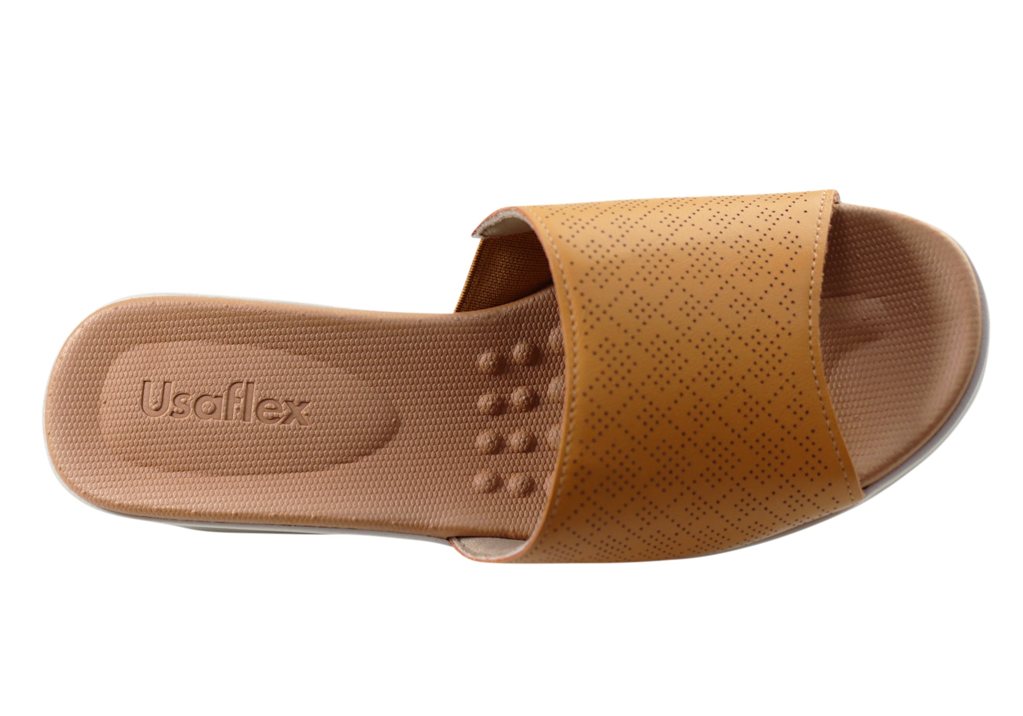 Usaflex Sunrise Womens Comfort Leather Slides Made In Brazil