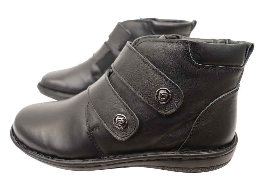 Cabello Comfort Doll Womens Leather Ankle Boots Made In Turkey