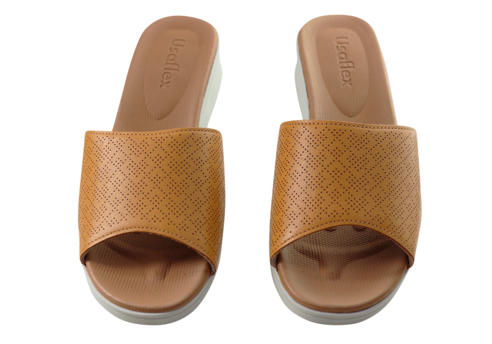 Usaflex Sunrise Womens Comfort Leather Slides Made In Brazil