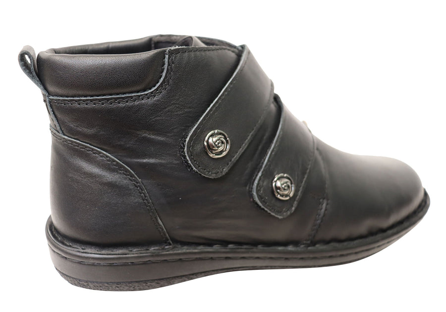 Cabello Comfort Doll Womens Leather Ankle Boots Made In Turkey