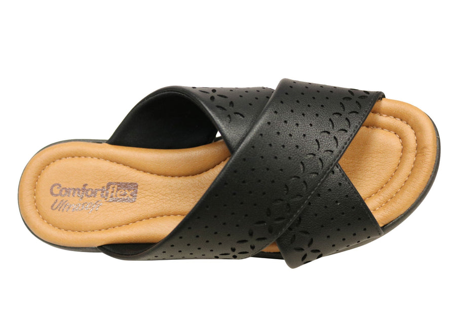 Comfortflex Flora Womens Comfortable Slides Sandals Made In Brazil