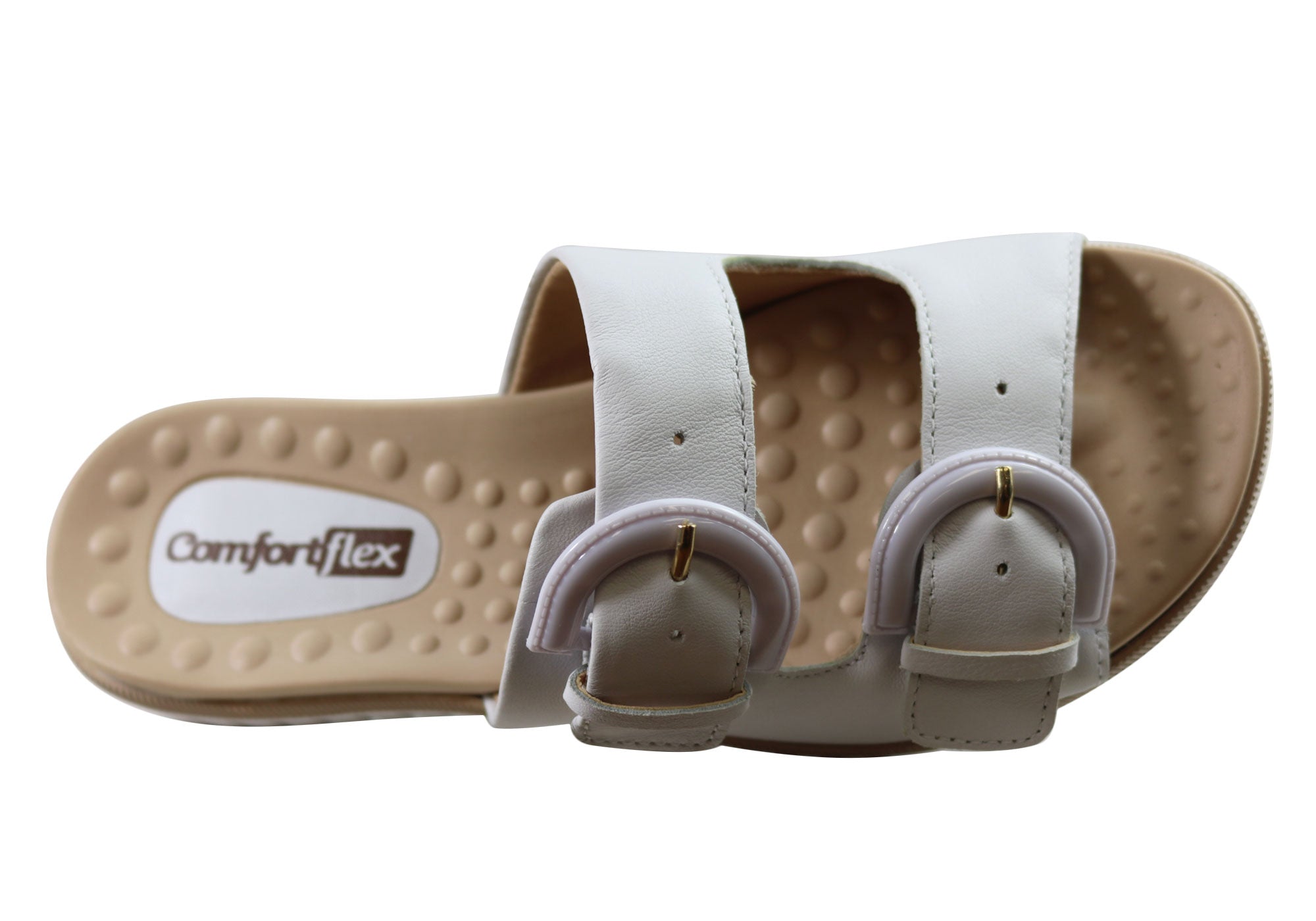Comfortflex Womens Leather Slides Sandals Made In Brazil