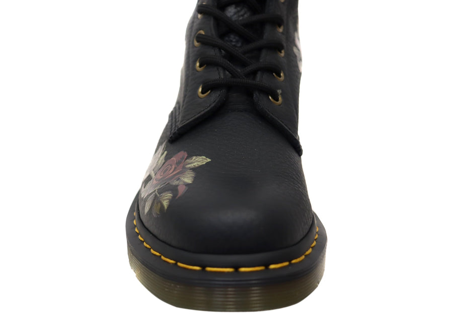 Dr Martens Womens 1460 8 Eye Decayed Roses Nappa Leather Boots