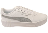 Puma Womens Carina 3.0 Aqua Metallics Comfortable Lace Up Sneakers