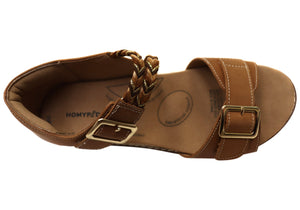 Homyped Lucy Buckle Womens Comfortable Leather Sandals