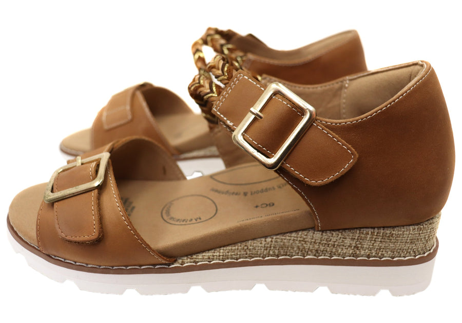 Homyped Lucy Buckle Womens Comfortable Leather Sandals