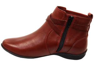 Via Paula Nancy Womens Comfortable Brazilian Leather Ankle Boots