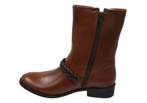 Via Paula Betty Womens Comfort Brazilian Leather Mid Calf Boots