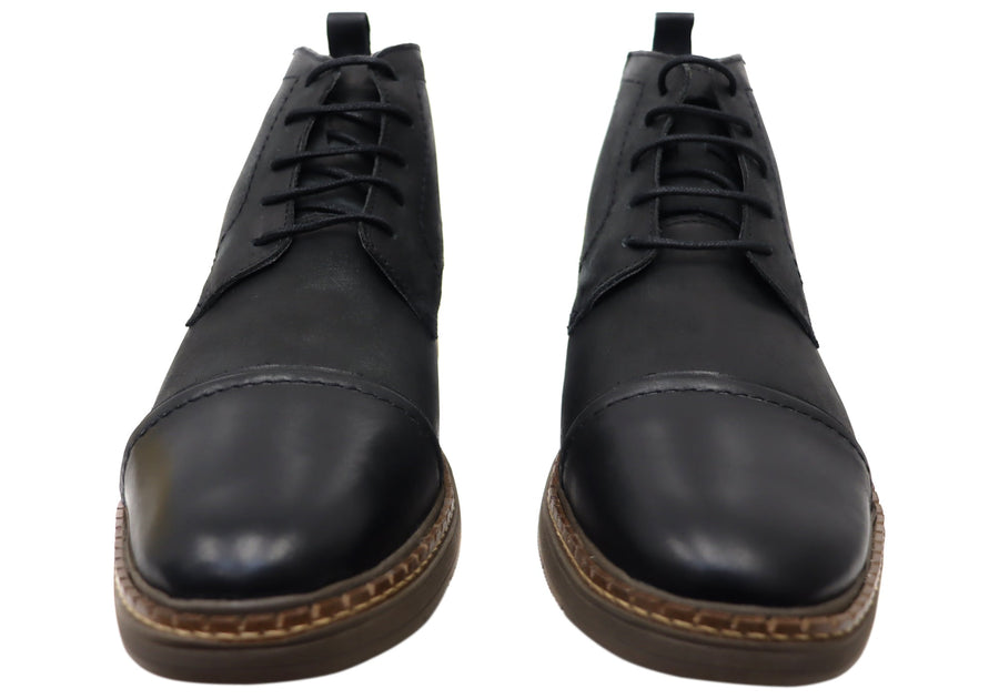 Democrata Newman Mens Brazilian Comfortable Leather Lace Up Boots