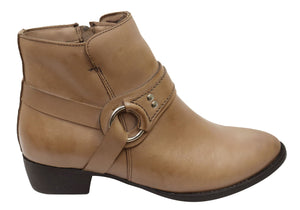 Via Paula Lisa Womens Comfortable Brazilian Leather Ankle Boots