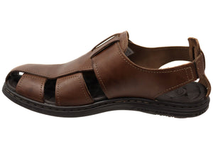 Pegada Kedge Mens Leather Comfortable Sandals Made In Brazil