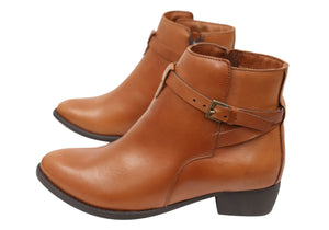 Via Paula Willow Womens Comfortable Brazilian Leather Ankle Boots