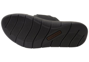 Democrata Jeff Mens Leather Comfortable Slide Sandals Made In Brazil