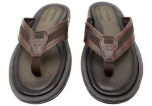 Democrata Jamie Mens Brazilian Leather Comfortable Thongs Sandals