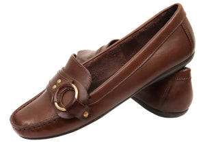 Via Paula Gena Womens Comfortable Brazilian Leather Shoes Loafers