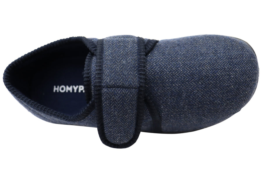 Homyped Mens Ando Comfort Adjustable Strap Extra Extra Wide Slippers