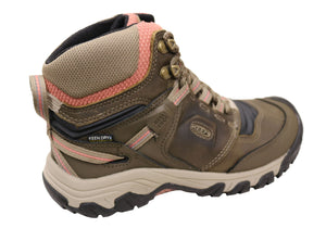 Keen Womens Comfortable Leather Ridge Flex Mid Waterproof Hiking Boots