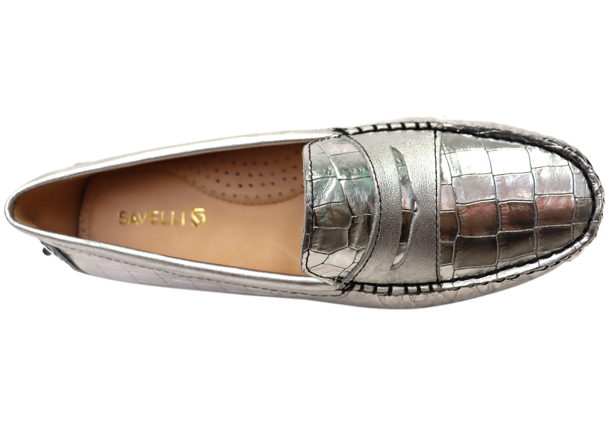 Savelli Stephanie Womens Comfort Leather Loafer Shoes Made In Brazil