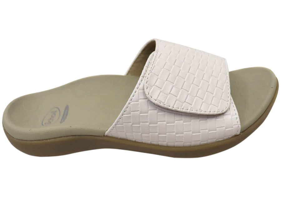 Scholl Orthaheel Samos II Womens Comfortable Supportive Slides Sandals