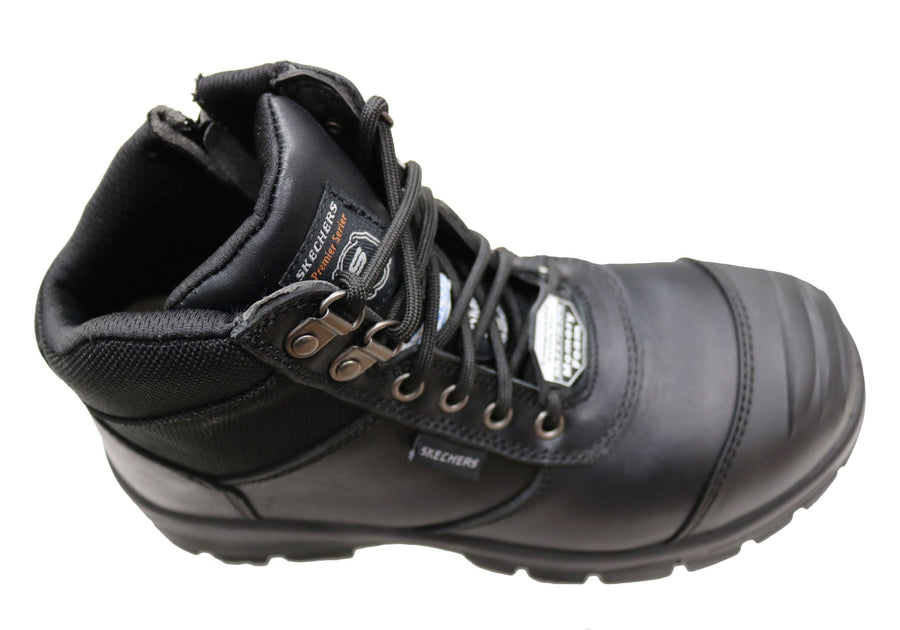 Skechers Mens Leather Work Composite Toe Work Boots