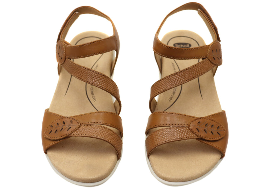 Scholl Orthaheel Tana Womens Comfortable Leather Wedge Sandals