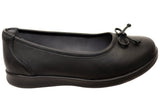 Homyped Erin Ballet Womens Leather Comfortable Extra Wide Fit Shoes