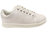 Florsheim Womens Comfortable Leather Crossover Cap Cap Toe Sneakers