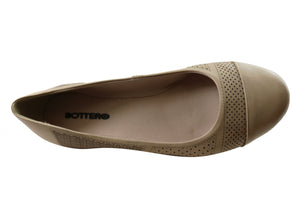 Bottero Torie Womens Comfortable Leather Flats Made In Brazil
