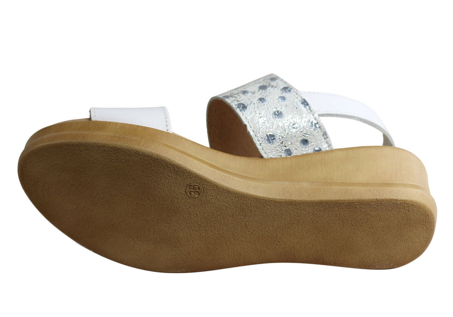 Lola Canales Ava Womens Comfort Leather Wedge Sandals Made In Spain