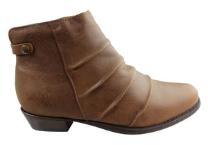 Andacco Avenue Womens Leather Comfortable Ankle Boots Made In Brazil