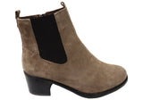 Caprice Jade Womens Comfort Mid Heel Leather Wide Fit Ankle Boots