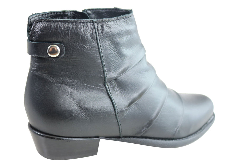 Andacco Avenue Womens Leather Comfortable Ankle Boots Made In Brazil