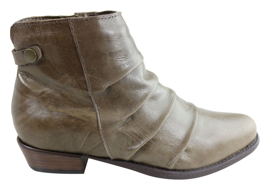 Andacco Avenue Womens Leather Comfortable Ankle Boots Made In Brazil