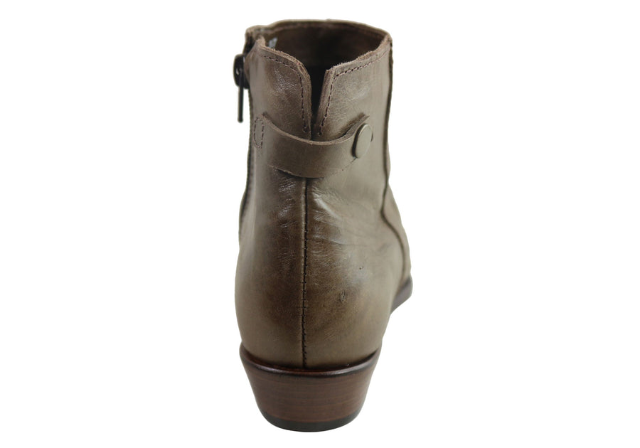 Andacco Avenue Womens Leather Comfortable Ankle Boots Made In Brazil