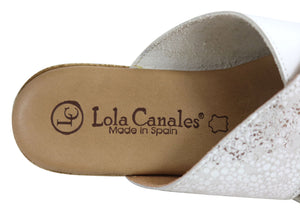Lola Canales Anita Womens Comfort Leather Slides Sandals Made In Spain