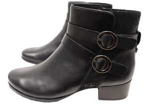 Caprice Naomi Womens Extra Wide Fit Comfortable Leather Ankle Boots
