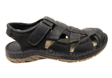 Born Mens Cabot III Leather Closed Toe Sandals With Comfort Footbed