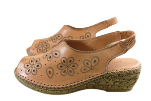 Orizonte Petal Womens European Soft Leather Comfortable Sandals