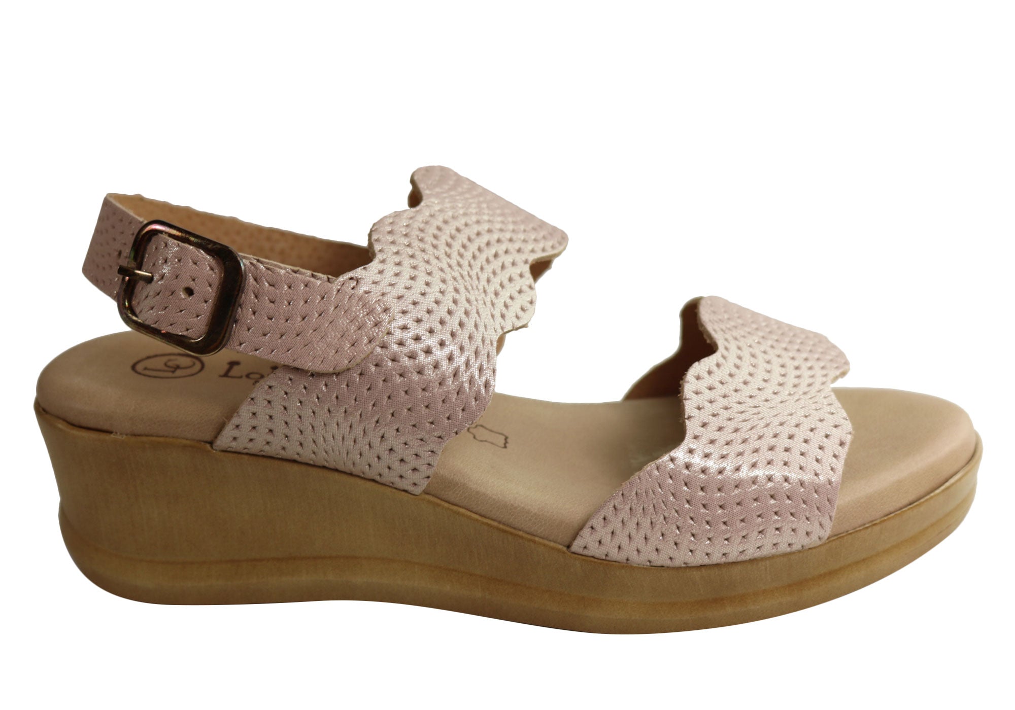 Lola Canales Belinda Womens Comfy Leather Wedge Sandals Made In Spain