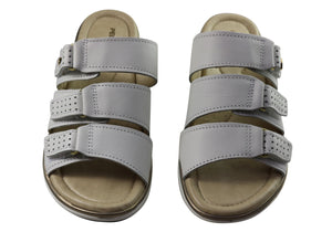 Pegada Treat Womens Comfort Leather Slides Sandals Made In Brazil